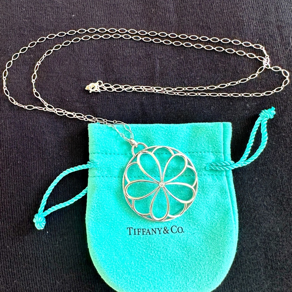Authentic Tiffany Serling Silver Pendant with Chain
